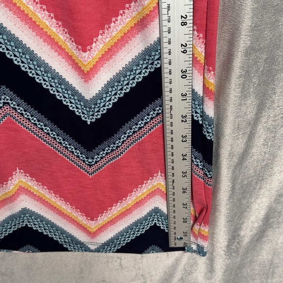 Trixxi Dress Womens Large Navy Pink Chevron Sleeveless Scoop Neck Elastic Waist - Picture 4 of 6